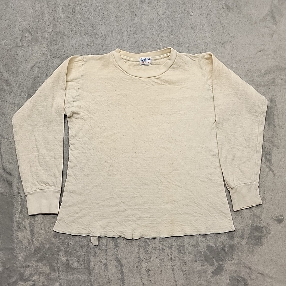 VTG Duofold Shirt Women 12 Cream Two Layer Fabric Long Sleeve Thermal Undershirt